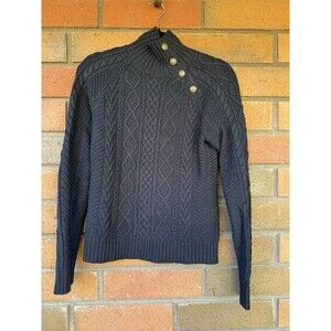 Vintage Rugby Ralph Lauren Cable Knit Sweater Shoulder Buttons | Size‎ Medium